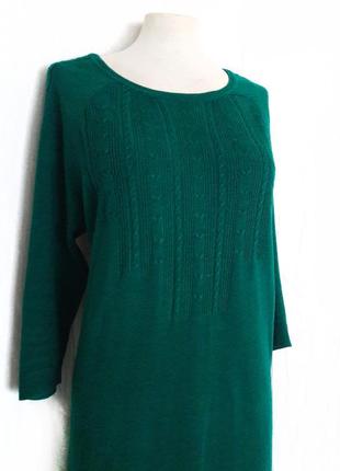 Очень красивое теплое изумрудное зеленое платье f&f