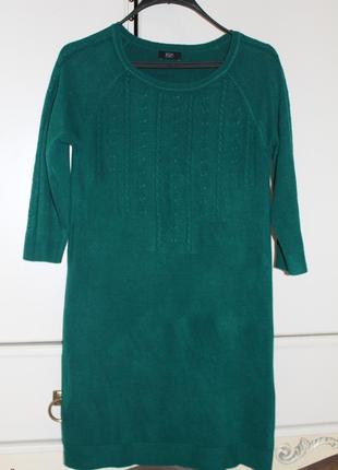 Очень красивое теплое изумрудное зеленое платье f&f2 фото