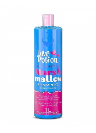 Шампунь глибокого очищення волосся love potion marsh mellow shampoo 1000 мл