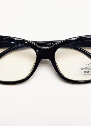 Компьютерные женские очки черные с флекс дужками3 фото
