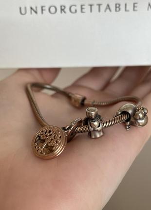 Браслет pandora з рожевим золотом