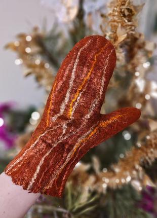 Варежки валенные ручной работы