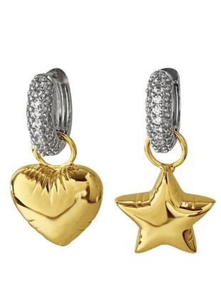 Серьги,сережки,серьги из ювелирной стали,серьги звезды,серьги сердечки