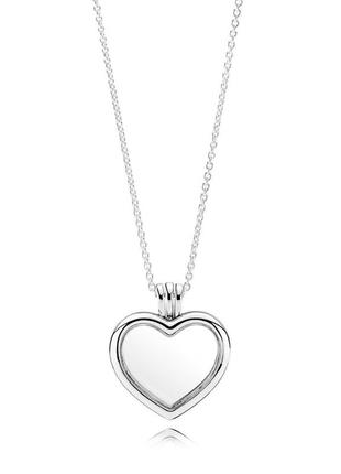 Серебряное колье медальон с сапфировым стеклом