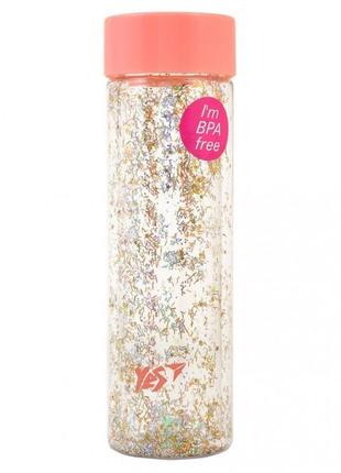 Пляшечка для води "yes" 570мл 707005 shine кришка персикового кольору