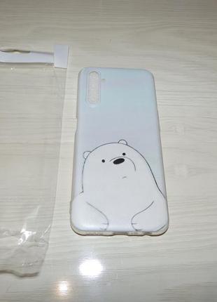 Чохол для realme 6 білий ведмідь 3