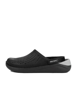 Кроксы женские черные силикон платформа лето luckline crocs 9635