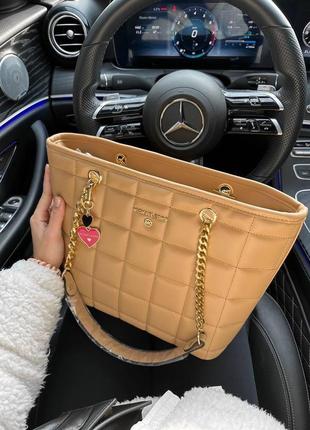 Женская сумка michael kors shopper beige4 фото