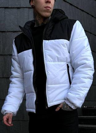 Трендова зимова стильна куртка двокольорова якісна тепла преміум якості люкс