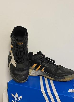 Чоловічі натуральні шкіряні кросівки adidas originals streetball чорні