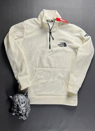 Мужской свитшот the north face белый / приятная и теплая флиска зе норт фейс