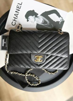 Сумка жіноча шкіряна чорна у стилі chanel