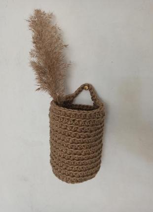 Кошик підвісний з джуту, корзина з джуту