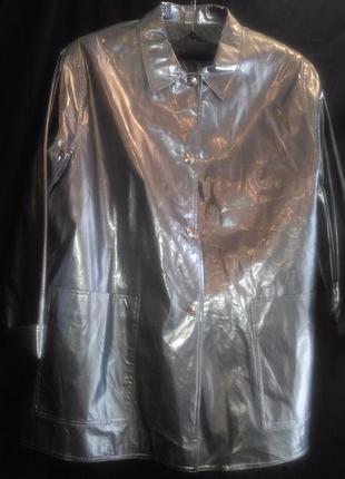 Куртка дождевик серебристого цвета2 фото
