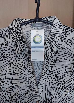 Лляна жіноча блуза з коротким рукавом m&s

(розмір 12-142 фото