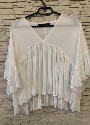 Блузка zara из эко-шелка