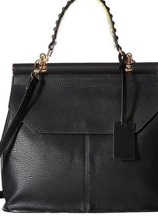 Класична ділова сумка gabriella rocha з жовтою ручкою під змію із заклепками