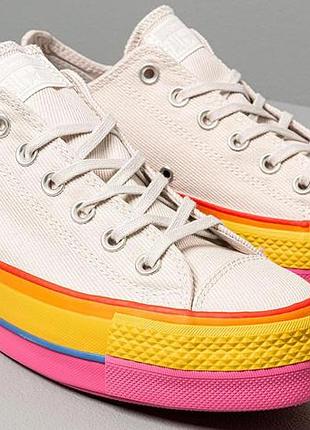 1, кеды на разноцветной платформе мокасины слипоны  converse  конверс  (размер 9 - 26 см) оригинал6 фото