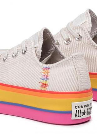 1, кеды на разноцветной платформе мокасины слипоны  converse  конверс  (размер 9 - 26 см) оригинал8 фото