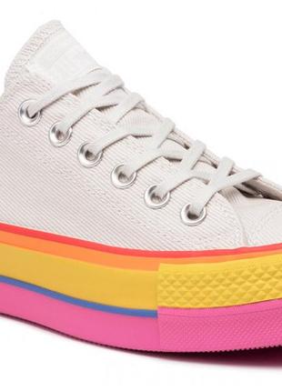 Кеди на різнобарвною платформі мокасини сліпони converse конверс (9 - 26 см) оригінал9 фото