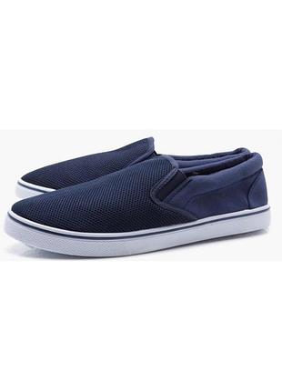 1, стильные синие летние  мужские мокасины  (размер 28см) boohoo man