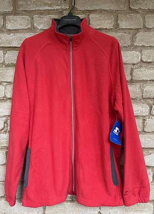1, красная флисовая мужская кофта флиска  starter размер xl