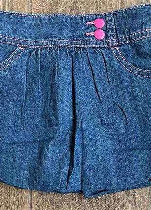 1, мягенькая джинсовая двойная юбочка баллон с карманами размер  3т рост 91-99 см  сrazy8