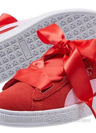 1, замшевые кеды  сникерсы кроссовки пума puma junior suede heart radicals  оригинал  сша  размер 24 см, 25 см