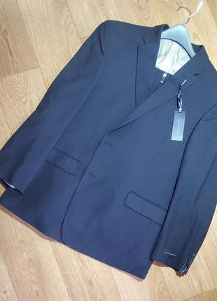 1, шикарный классический темно синий мужской костюм натуральная шерсть tommy hilfiger...