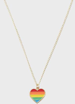 Оригінальна ланцюжок з кулончиком райдужне серце gymboree (сша)
