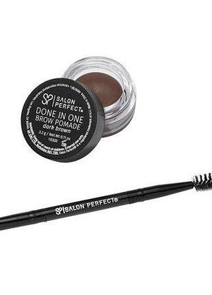 Крем краска помада для бровей с кисточкой и щеточкой salon perfect темно-коричневый цвет сша.