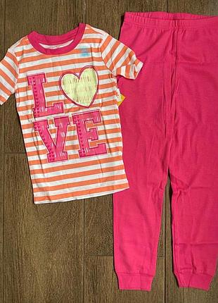 1, хлопковая пижама love  светится в темноте  children place размер 5т рост 107-114 см