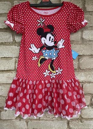 1, ночная рубашка  или платье пижама минни  маус дисней disney размер 5/6 лет оригинал
