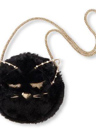 П, сумка хутряна чорний кіт cat fuzzy circle bag the children's place сша