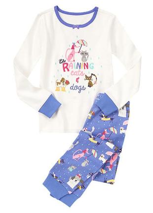 1, хлопковая пижама дождливый день с аппликацией и вышивкой gymboree джимбори размер 6 рост 115-122 см2 фото