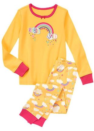 1. хлопковая пижама радуга с аппликацией и вышивкой  gymboree джимбори  размер 6 рост 114-123