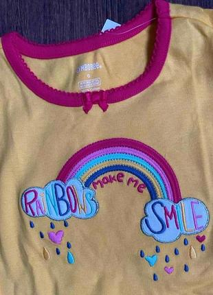 1. хлопковая пижама радуга с аппликацией и вышивкой  gymboree джимбори  размер 6 рост 114-1233 фото