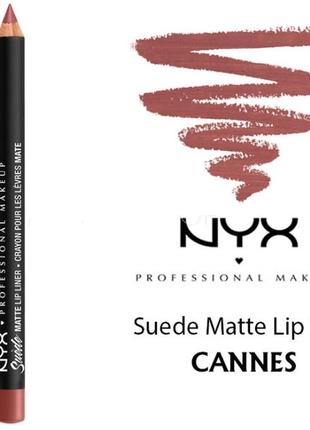 Матовий олівець для губ nyx suede matte lip liner відтінок 31 cannes оригінал1 фото