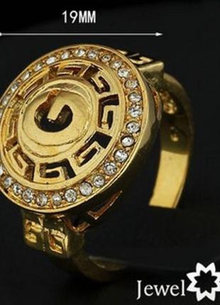 1, кольцо с покрытием  желтого золота с австрийскими кристаллами