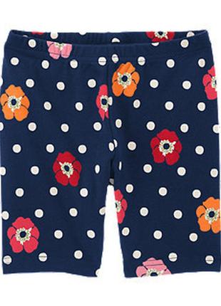 1, трикотажные коротенькие шортики в горох и цветочекджимбори gymboree  размер 6т рост 114-122 см