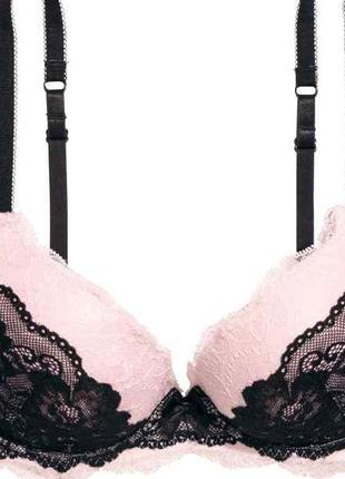 H&m розмір 75в (34в) мереживний рожевий бюстгалтер з пуш-ап оригінал