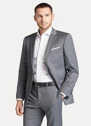 1, шикарный классический серый мужской костюм натуральная шерсть tommy hilfiger размер l 48  оригинал1 фото