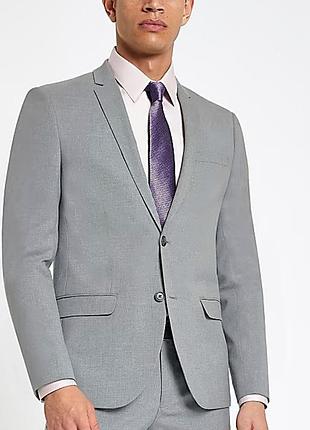 River island розмір 54 євро класичний сірий чоловічий піджак slim fit оригінал
