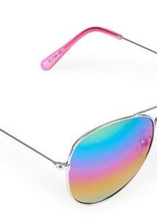 Дитячі сонцезахисні окуляри райдужні дзеркальні авіатори зі смайликами сhildrensplace вік від 5 років (сша)1 фото