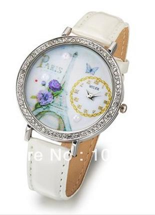 Кварцевые дизайнерские часы с рисунком под стеклом,