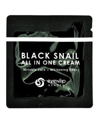 1, пробники багатофункціонального крему з муцином чорного равлика eyenlip black snail all in one cream 1,5 мл