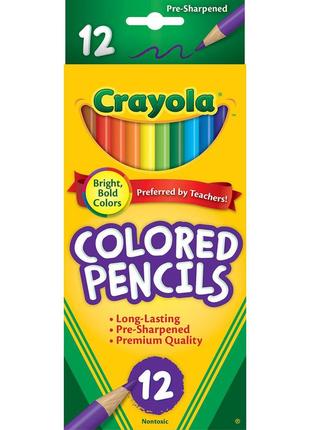 Цветные карандаши crayola  крайола 12 шт оригинал (сша)