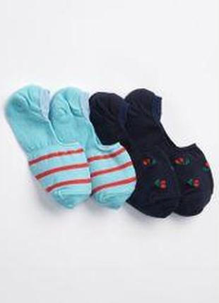 1, набор хлопковых   женских  нескользящих носков  гап  gap no-show socks    2-pack   оригинал