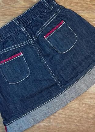 Стильная джинсовая юбочка с вышивкой совушки gymboree (сша) (размер 5т)2 фото