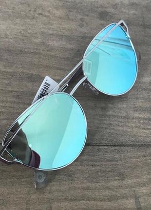 Дзеркальні сонцезахисні окуляри блакитні з металевою дужкою american eagle оригінал америка
